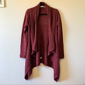 Athleta Maroon Wrap Blanket Open Cardigan NWOT